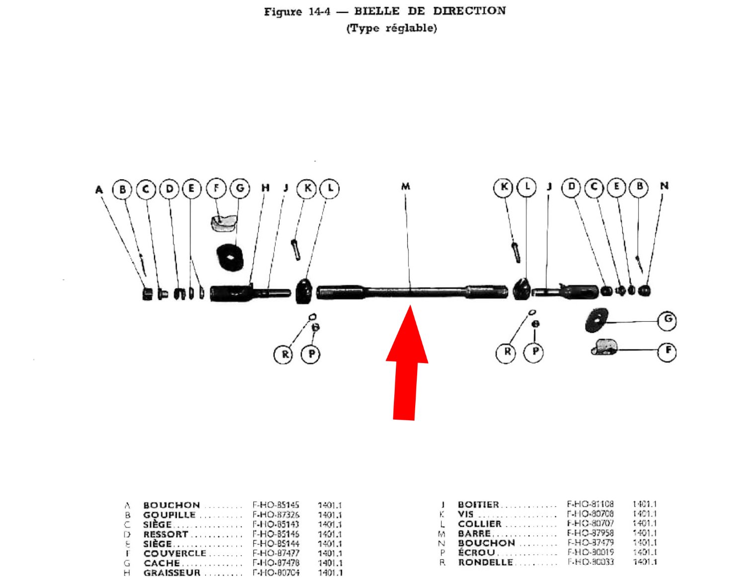 BAR, drag link (M201) Desmet Jeepparts